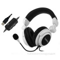 7.1 Virtual surround sound USB foldable LED logo light headset PC gaming headset with removable mic